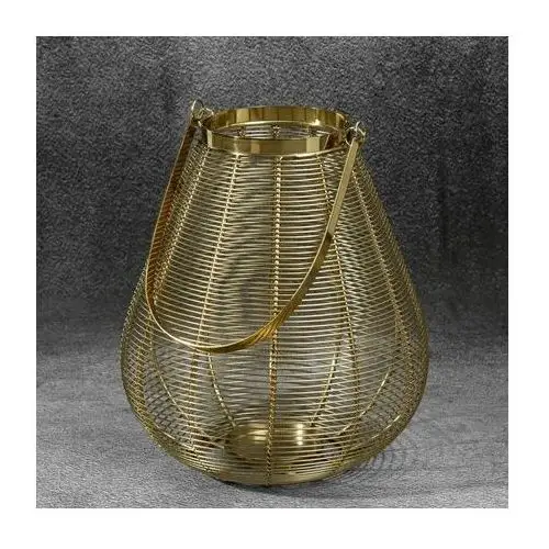 Lampion dekoracyjny MELA złoty z metalu ∅ 27 x 32 cm złoty