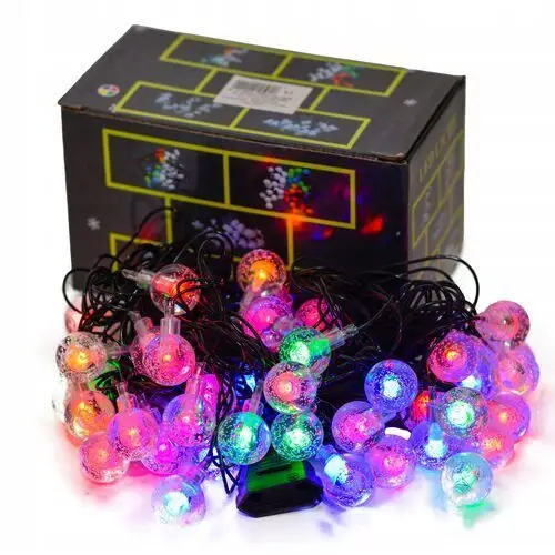 Lampki Choinkowe 2CM Kulki Kule 40 Led 5 Metrów Wielokolorowe Kolorowe MIX