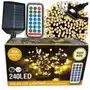 Lampki choinkowe 2w1 Solarne Akumulator 240 Led ciepłe 13 programów 11m Sklep on-line