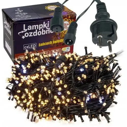 Lampki Choinkowe 300LED Flash Iskra Białe Ciepłe