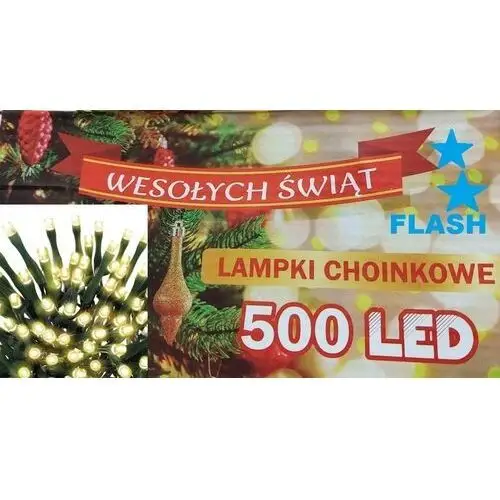 Lampki Choinkowe Białe Ciepłe Z Fleszem 500 Flash