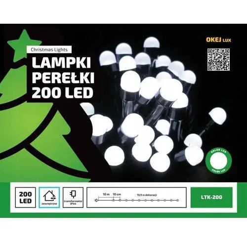 Lampki Choinkowe Zew Perełki 200 Led 20M Ciepłe