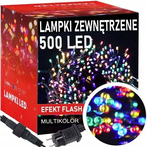 Lampki Led Na Zewnątrz Choinkowe Zasilacz Wodoodporne 500 Led Flash Kolor