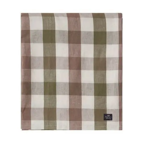 Checked cotton linen obrus 150x250 cm olive Lexington