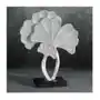Liście miłorzębu - figurka dekoracyjna ELDO o drobnym strukturalnym wzorze, srebrna 25 x 9 x 32 cm srebrny Sklep on-line