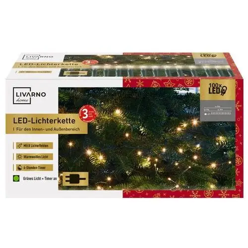 Livarno home łańcuch świetlny led, 12 m (ciepła biel)