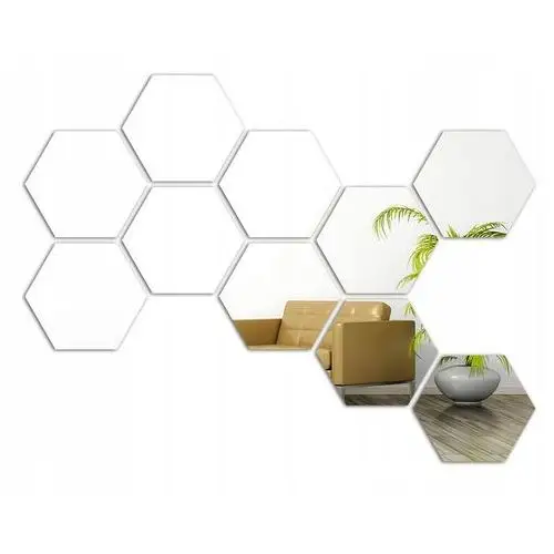 Lustro Hexagon dekoracyjne Nowoczesne 10 szt. 3 mm