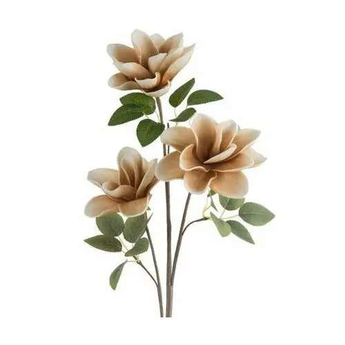 MAGNOLIA sztuczny kwiat dekoracyjny z plastycznej pianki foamirian ∅ 14 x 68 cm beżowy