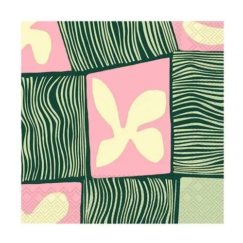 Marimekko serwetki korkeuksissa 33x33 cm 20 szt. rose-green