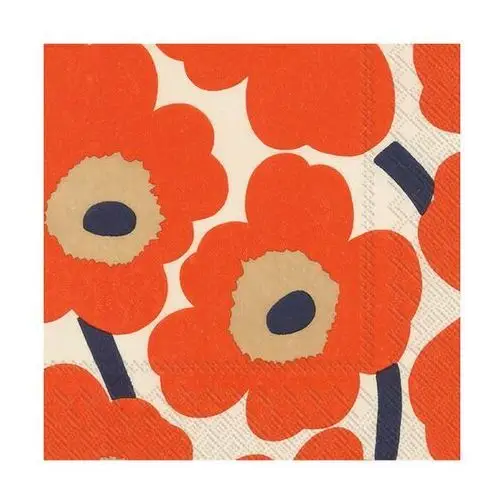 Marimekko Serwetki Unikko 33x33 cm, 20 szt Cream-red