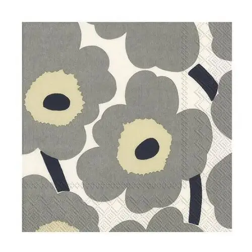 Marimekko Serwetki Unikko 33x33 cm, 20 szt Grey-white