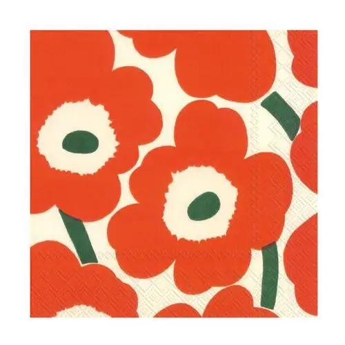 Marimekko serwetki unikko 33x33 cm 20 szt pomarańczowy/zielony