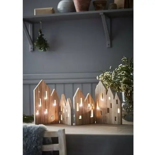 Lampa dekoracyjna led view z drewna, natura Markslöjd