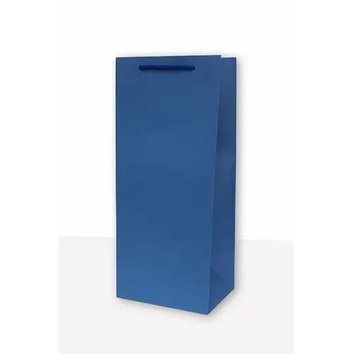 MER PLUS, torebka prezentowa jednobarwna koniak niebieska 10 sztuk
