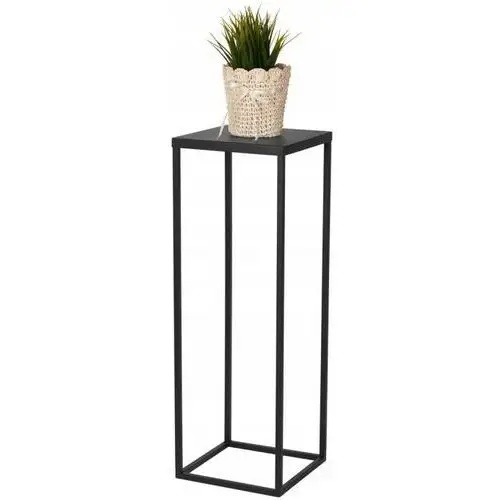 Metalowy Stojak Kwietnik Pojedynczy Loft Dekoracyjna Półka 80 CM Czarny