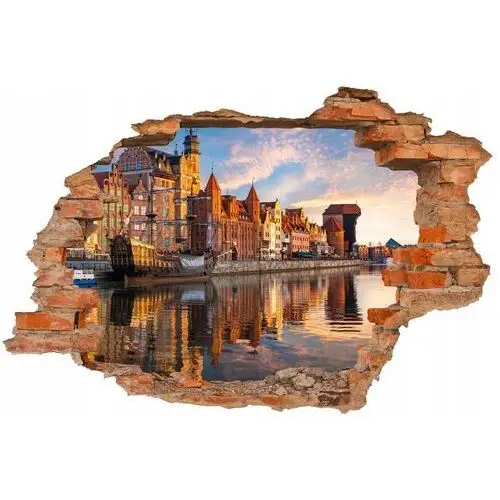 Naklejka na ścianę 3D dziura w Gdańsk Miasto (100x65cm)