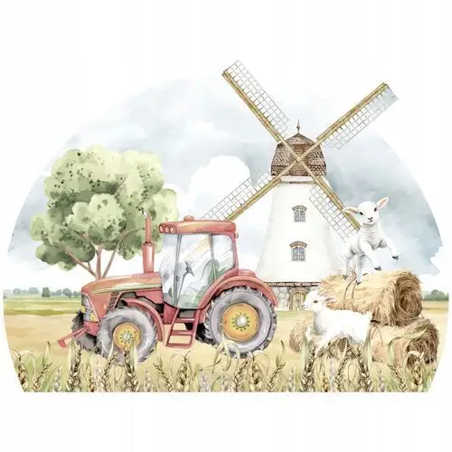 Naklejka na ścianę dla dzieci Farma traktor, duża 100x135cm