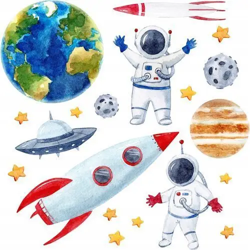Naklejka na ścianę dla dzieci Kosmos Astronauta