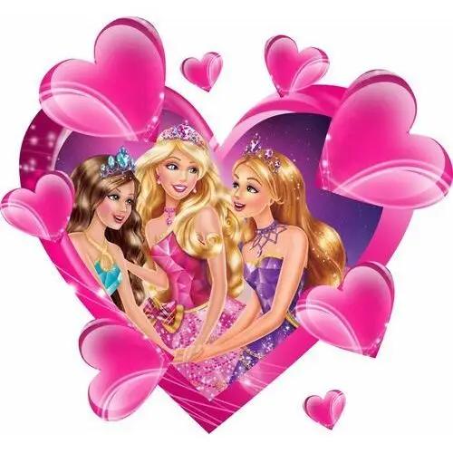 Naklejki na ścianę 3D Barbie 130x120cm Serca Bajki