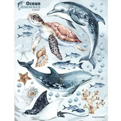 Naklejki ścienne dla dzieci Delfiny Ryby I Morze