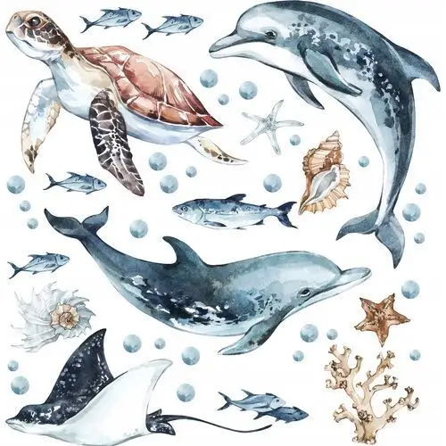 Naklejki ścienne dla dzieci Zwierzęta Ocean Ryby