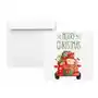 Koperty świąteczne na Boże Narodzenie kwadratowe HK białe z nadrukiem Auto 25 szt. - świąteczne koperty z Mikołajem na upominki kartki bożonarodzeni Sklep on-line