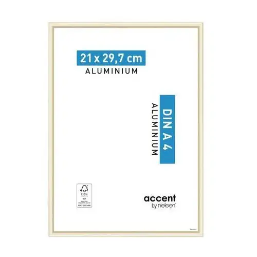 Ramka na zdjęcia accent 21 x 29.7 cm złota mat aluminiowa Nielsen