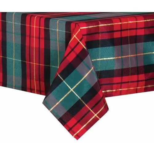 Obrus TARTAN 140 x 180 cm zielono-czerwony krata