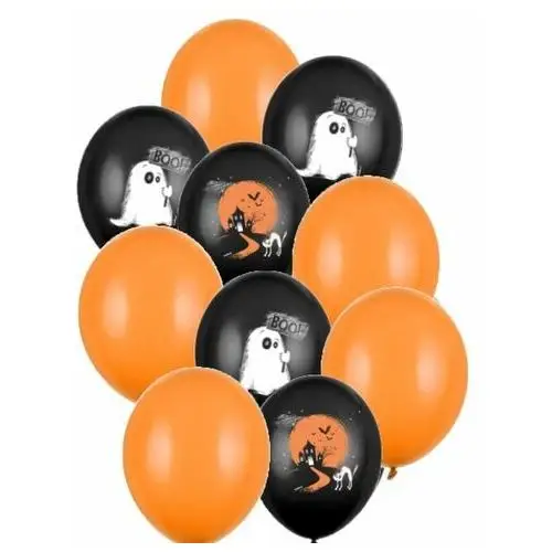Balony na HALLOWEEN pomarańczowe czarne duchy