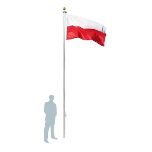 Ogrodowy Maszt Flagowy 6,2m Aluminiowy Flaga Polski 150x90 cm Polska