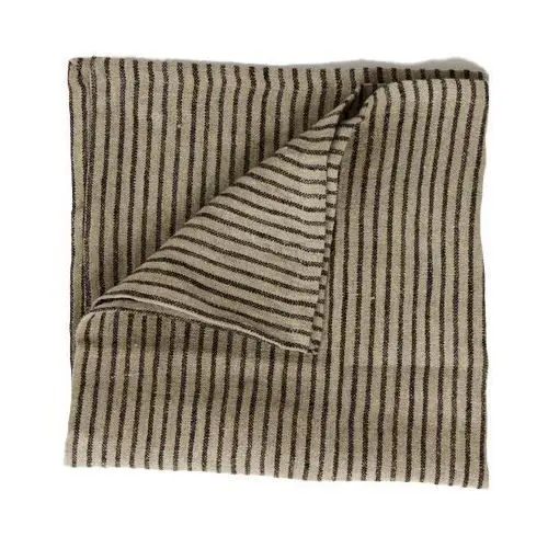 Olsson & jensen serwetka lniana stripe 45x45 cm czarny-piasek