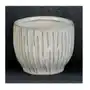 Osłonka ceramiczna na donicę ABA z nieregularnym wzorem ∅ 13 x 11 cm kremowy,beżowy Sklep on-line