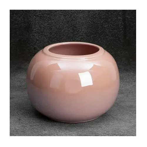 Osłonka ceramiczna na donicę SIMONA z perłowym połyskiem ∅ 22 x 16 cm różowy