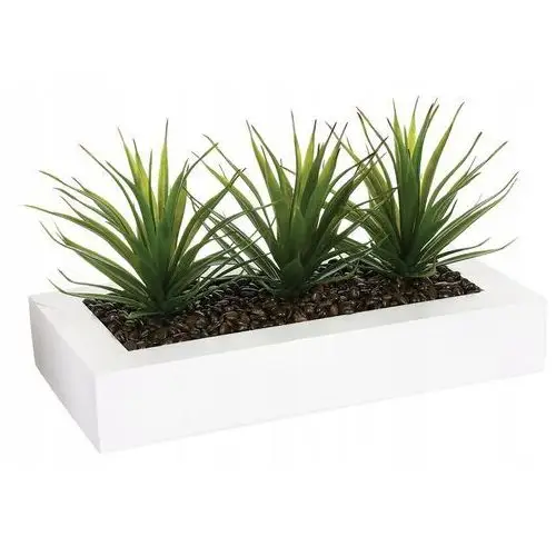Ozdobna roślina sztuczny Aloes W Białej Doniczce