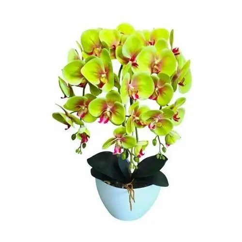 Limonkowy storczyk orchidea sztuczne kwiaty 60 cm 3pgz Pantofelek24