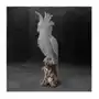 Papuga - figurka dekoracyjna ELDO o drobnym strukturalnym wzorze, srebrno-złota 12 x 11 x 32 cm srebrny Sklep on-line