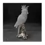 Papuga - figurka dekoracyjna ELDO o drobnym strukturalnym wzorze, srebrno-złota 9 x 7 x 21 cm srebrny Sklep on-line