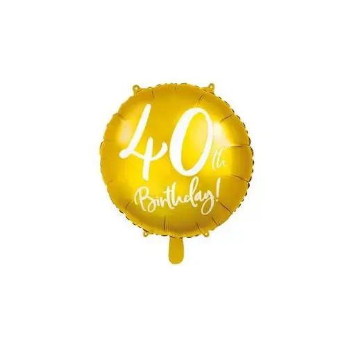 Partydeco Balon foliowy "40 urodziny 40th birthday", , 18" złoty