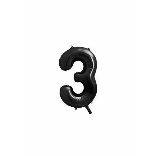 Balon foliowy metalizowany Cyfra ''3'' w kolorze czarnym, 9Y42ER SAM ONE SIZE