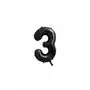 Balon foliowy metalizowany Cyfra ''3'' w kolorze czarnym, 9Y42ER SAM ONE SIZE Sklep on-line