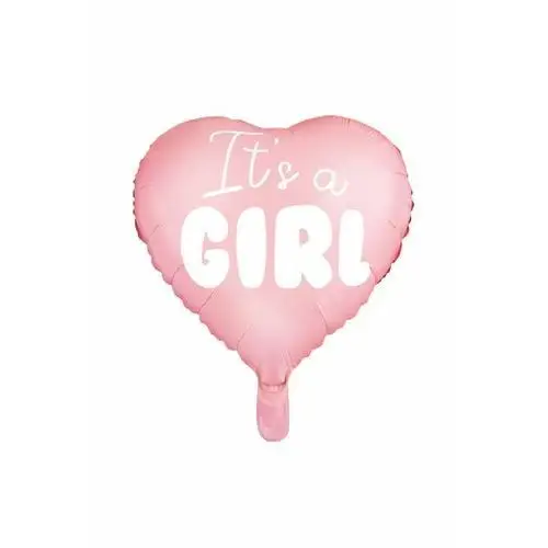 Balon foliowy serce - it's a girl, 45 cm, jasny różowy