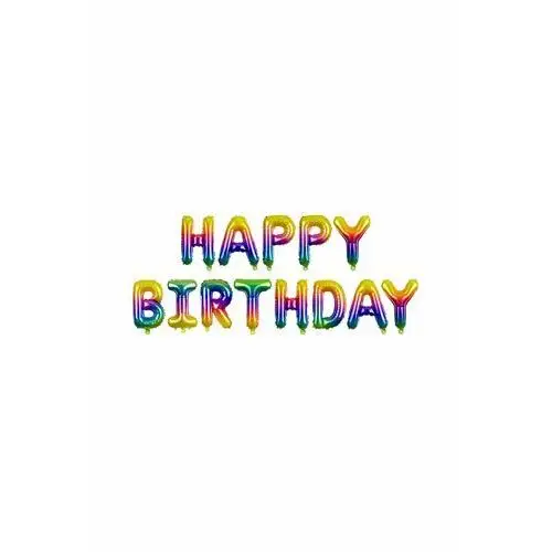 Balon foliowy z napisem happy birthday (1 op. / 1 szt.) - kolorowy Partydeco