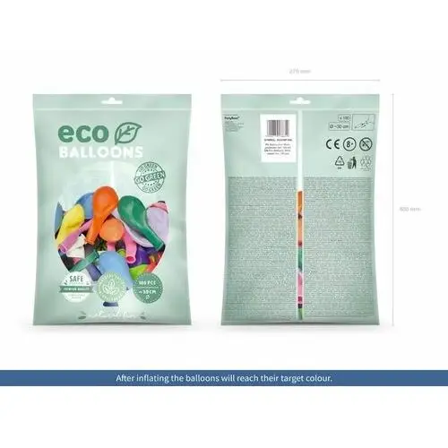 "Balony Eco 30cm pastelowe, mix (1 op. / 100 szt.)"