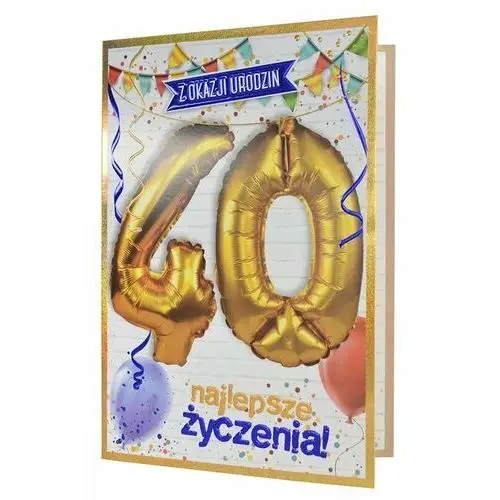 Passion cards Karnet urodziny 40 (cyfry, balony)