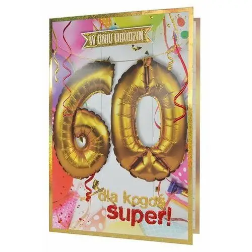 Passion cards Karnet urodziny 60 (cyfry, balony)