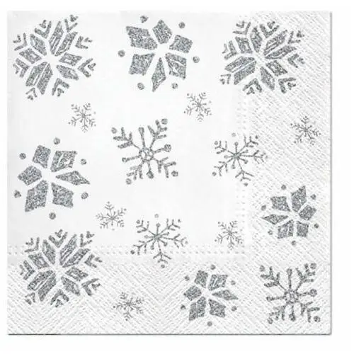 Serwetki świąteczne Snowflakes Glitter srebrne 33 x 33 cm 20 szt 3