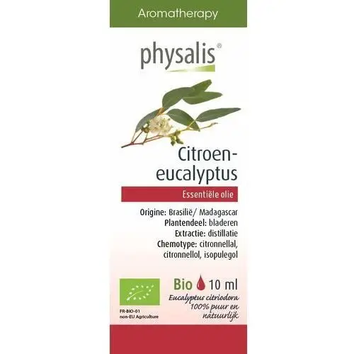 Olejek eteryczny eukaliptus cytrynowy (citroen eucalyptus) bio 10 ml - Physalis
