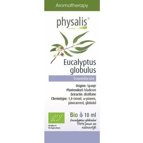 OLEJEK ETERYCZNY EUKALIPTUS GAŁKOWY (EUCALYPTUS GLOBULUS) BIO 10 ml - PHYSALIS