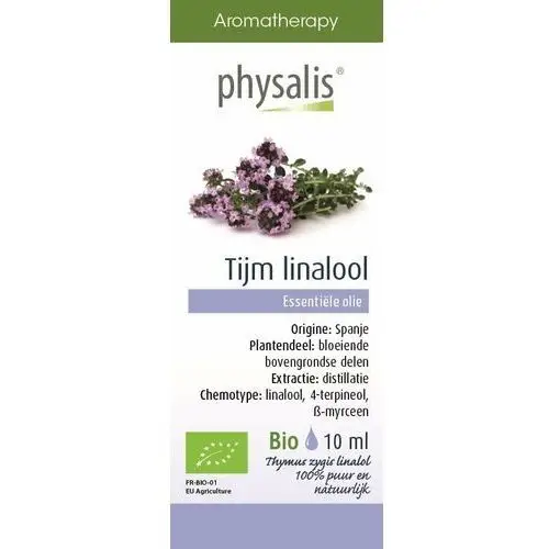 Physalis Olejek eteryczny tymianek thymus zygis linalol (tijm linalool) bio 10 ml