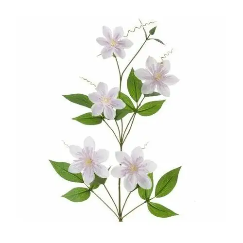 PNĄCZE POWOJNIK sztuczny kwiat dekoracyjny z płatkami z jedwabistej tkaniny 85 cm biały,jasnofioletowy